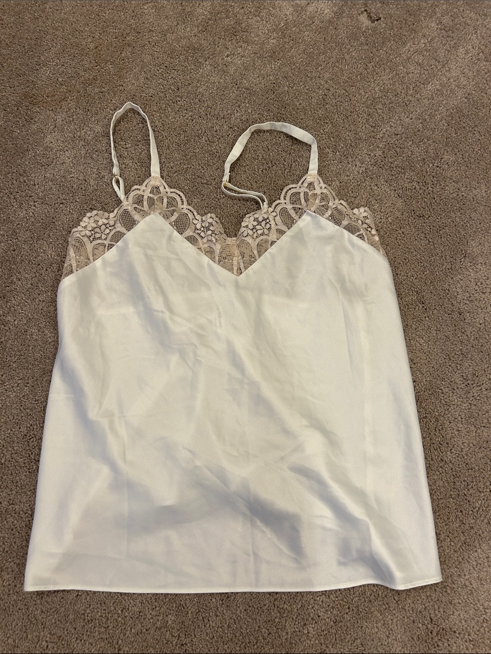 Flora Nikrooz Ivory Satin Lace Trim Cami